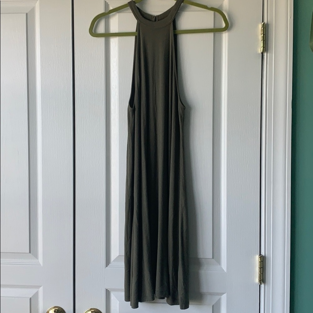 Olive green stretchy dress
